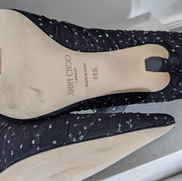 Jimmy Choo Lace and Suede Lavish Pointed Toe Pumps - Picture 4 of 10